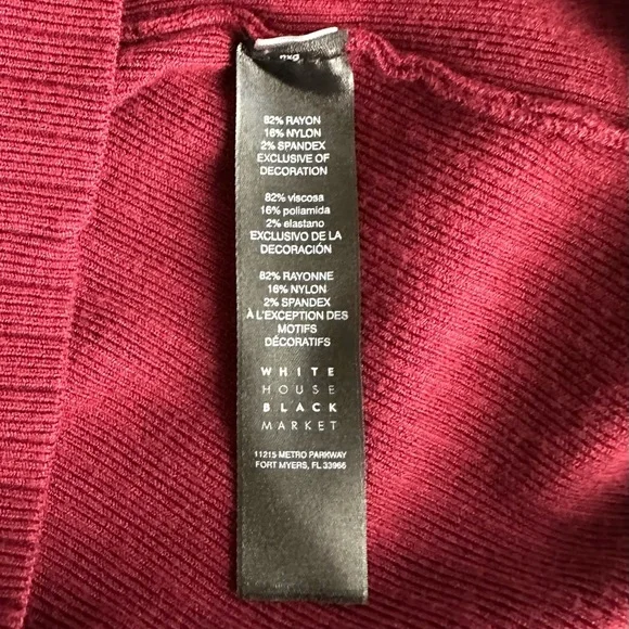 White House Black Market Off-Shoulder Burgundy Sweater - Picture 13 of 14